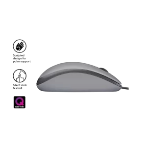 Logitech M110 Optical Mouse Silent (Gray, Wired) - Image 3