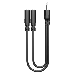 GOOBAY καλώδιο ήχου 3.5mm 50464, αρσενικό σε 2x θηλυκά, 0.2m, μαύρο - Image 1
