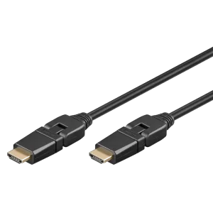 GOOBAY καλώδιο HDMI 61289 με Ethernet, 360°, 4K/60Hz, 18 Gbps, 3m, μαύρο - Image 1