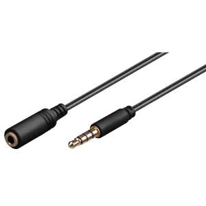GOOBAY προέκταση καλωδίου ήχου 3.5mm 62481, 4 pin stereo, CU, 5m, μαύρο - Image 1