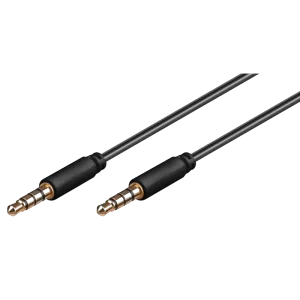 GOOBAY καλωδίου ήχου 3.5mm 63824, 4-pin, slim, CU, 0.5m, μαύρο - Image 1