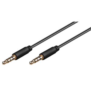 GOOBAY καλώδιο ήχου 3.5mm 63828, 4 pin stereo, copper, 1.5m, μαύρο - Image 1