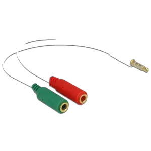 DELOCK καλώδιο 3.5mm 4-pin σε 2x 3.5mm 3-pin θηλυκό 65447, λευκό - Image 1