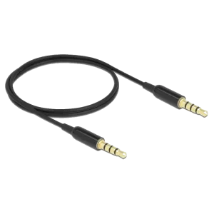 DELOCK καλώδιο 3.5mm 66075, CTIA, 32AWG, 0.5m, μαύρο - Image 1
