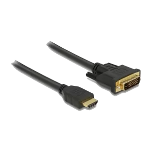 DELOCK καλώδιο HDMI σε DVI 85653, 2K/60Hz, 7.92 Gbps, 1.5m, μαύρο - Image 1