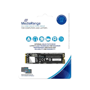 MediaRange Internal M.2 2280 solid state drive, NVMe PCIe 3.1 x4 20 Gb/s, 512GB, black (MR1032) - Image 1