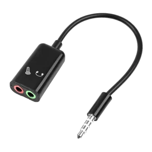 POWERTECH καλώδιο 3.5mm σε 2x 3.5mm CAB-J029, 0.20m, μαύρο - Image 1