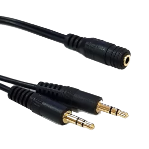 POWERTECH καλώδιο 3.5mm σε 2x 3.5mm CAB-J028, 0.20m, μαύρο - Image 1