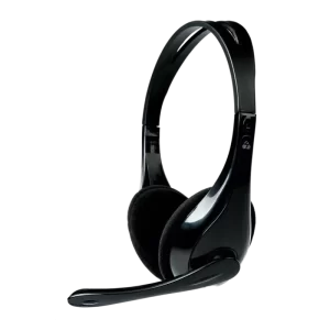 POWERTECH Headphones με μικρόφωνο PT-734 105dB, 40mm, 3.5mm, 1.8m, μαύρο - Image 1